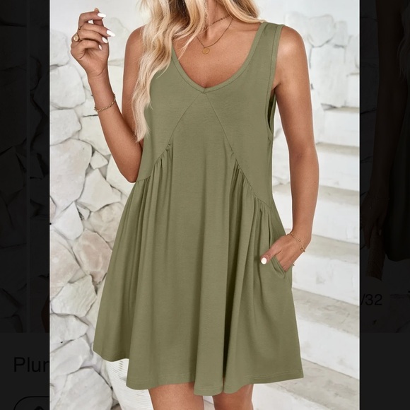 TeachbyDesign Dresses & Skirts - Plunge Wide Strap Mini Tank Dress